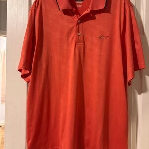 Tasso Elba Bright Red Orange Polo Shirt